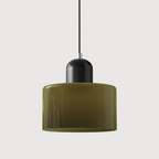Bauhaus Glass Pendant Light with E27 Socket and Adjustable Cord
