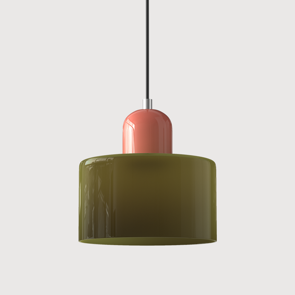 Bauhaus Glass Pendant Light with E27 Socket and Adjustable Cord