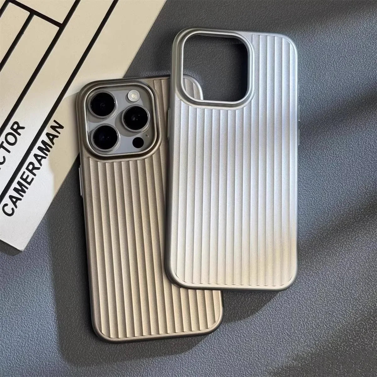Slim Shockproof iPhone Case Ultra Thin Protective Cover with Raised Edges Fingerprint Resistant Ribbed Design Wireless Charging Compatible