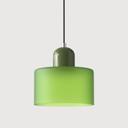 Bauhaus Glass Pendant Light with E27 Socket and Adjustable Cord
