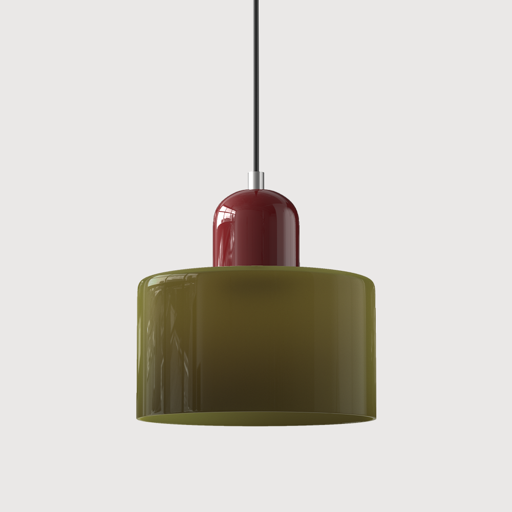 Bauhaus Glass Pendant Light with E27 Socket and Adjustable Cord