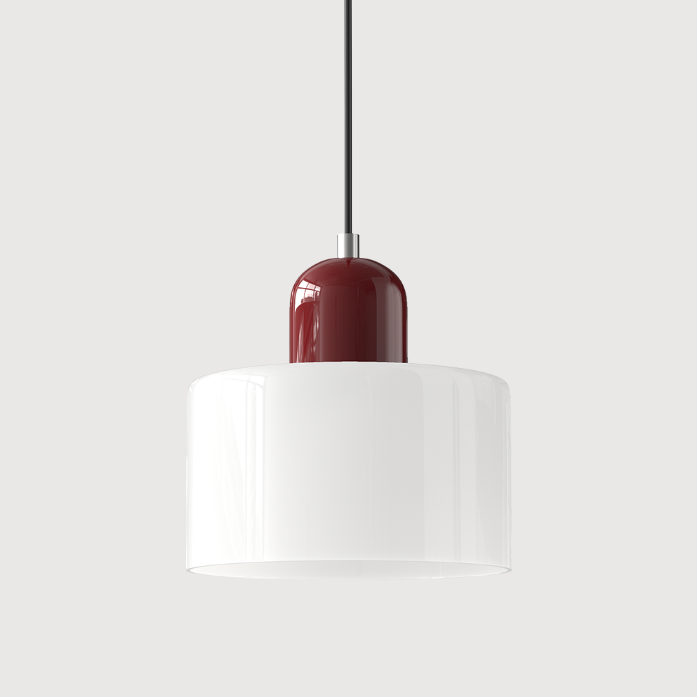 Bauhaus Glass Pendant Light with E27 Socket and Adjustable Cord