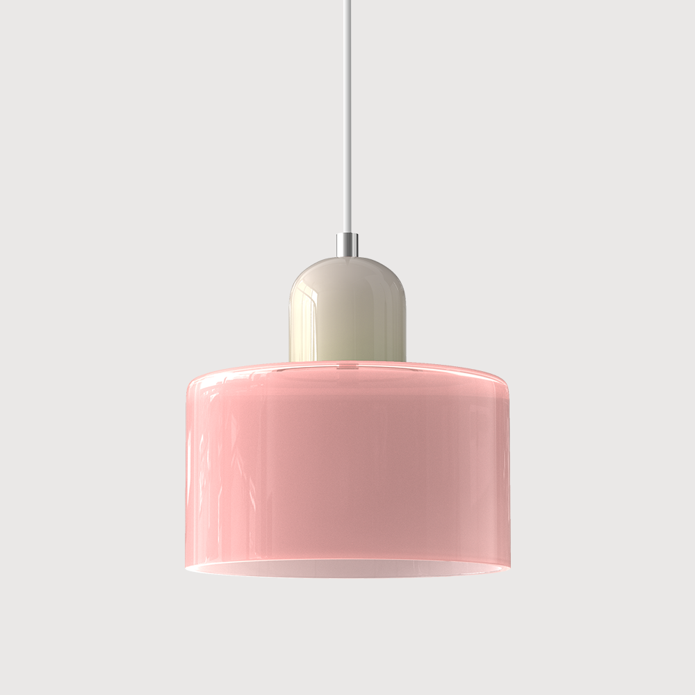 Bauhaus Glass Pendant Light with E27 Socket and Adjustable Cord