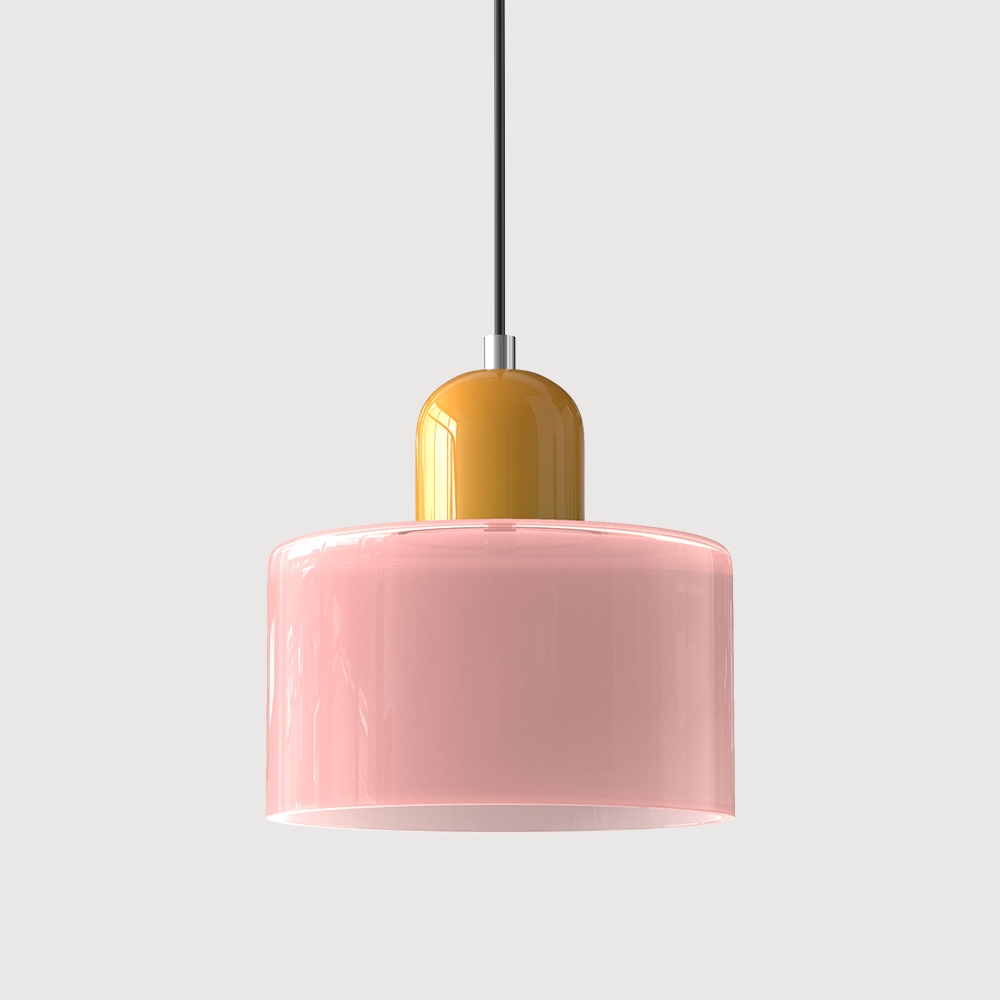 Bauhaus Glass Pendant Light with E27 Socket and Adjustable Cord