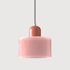 Bauhaus Glass Pendant Light with E27 Socket and Adjustable Cord
