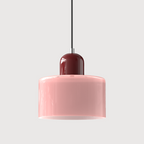 Bauhaus Glass Pendant Light with E27 Socket and Adjustable Cord