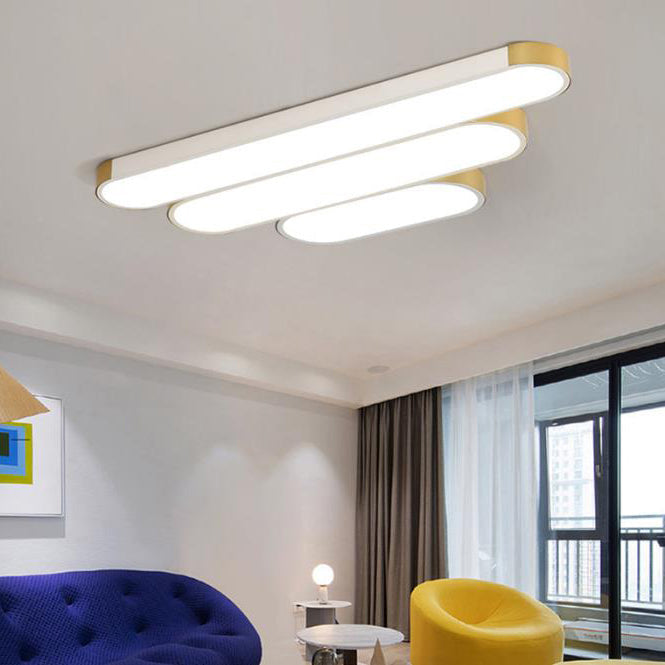 Modern Linear Metal Flush Mount Ceiling Light With Dimmable Remote — Harbor Light Co.
