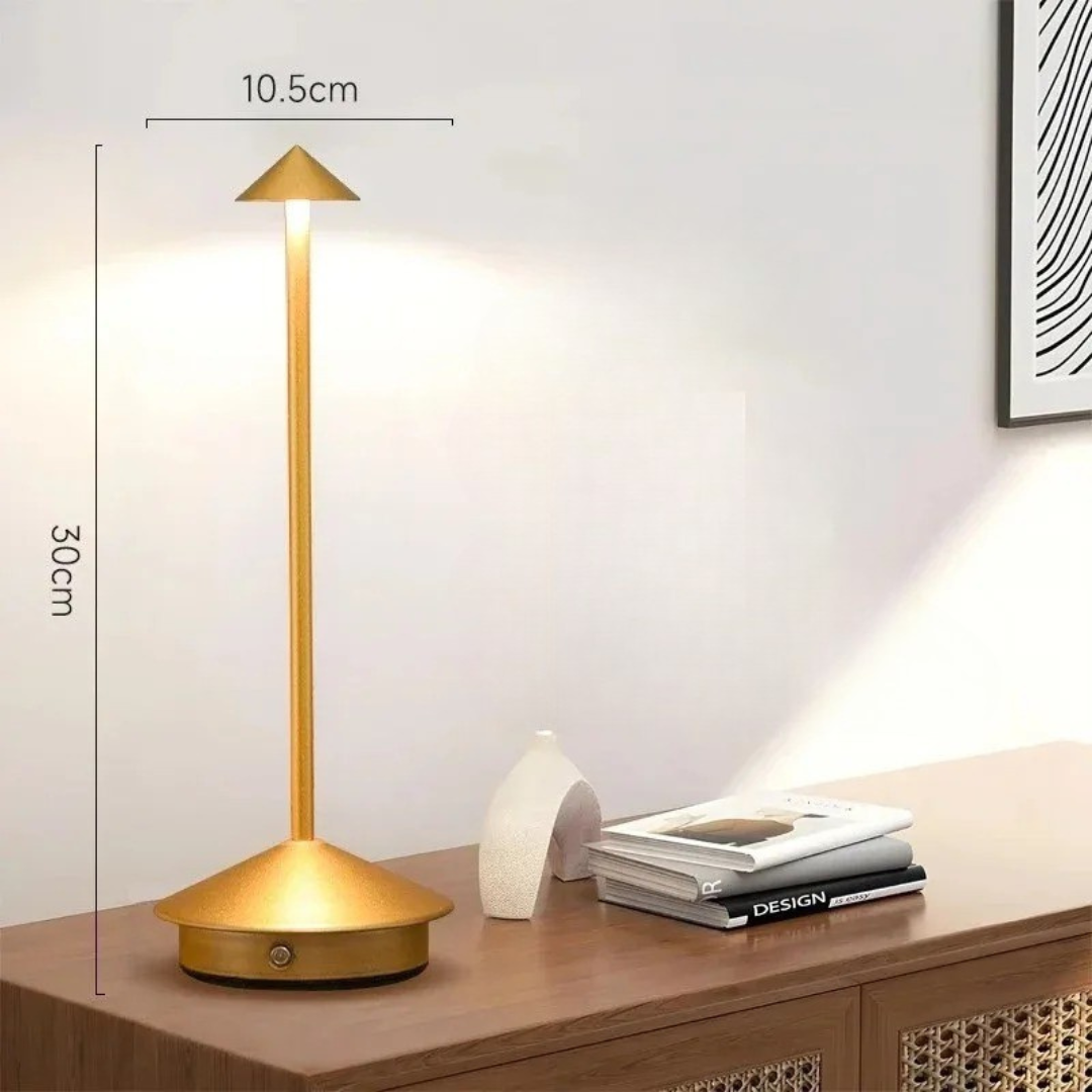 Modern Aluminium Cone LED Light Rechargeable Table Lamp