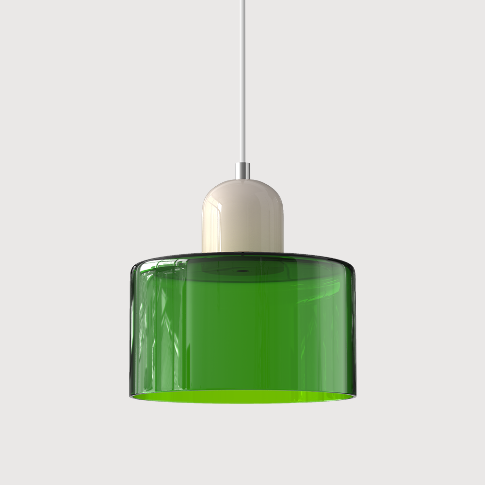 Bauhaus Glass Pendant Light with E27 Socket and Adjustable Cord