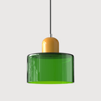 Bauhaus Glass Pendant Light with E27 Socket and Adjustable Cord