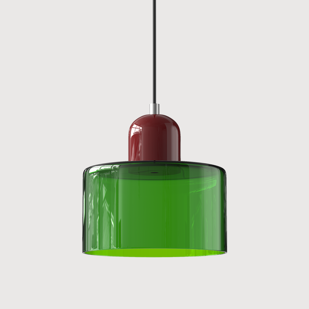 Bauhaus Glass Pendant Light with E27 Socket and Adjustable Cord