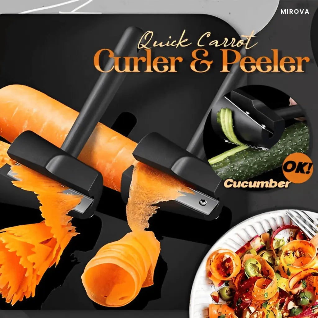 Stainless Steel Vegetable Peeler and Spiral Curler for Garnishing