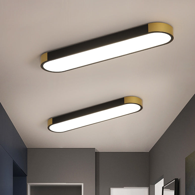 Modern Linear Metal Flush Mount Ceiling Light With Dimmable Remote — Harbor Light Co.