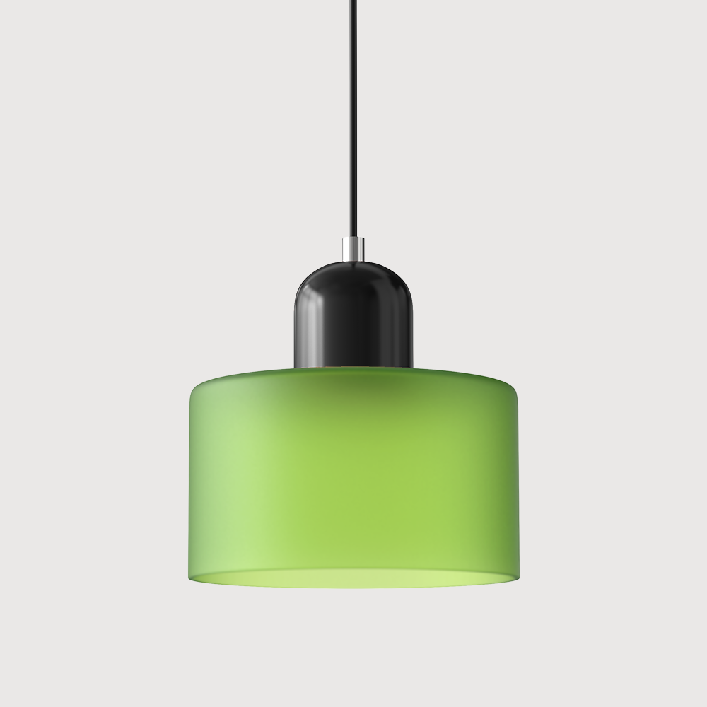 Bauhaus Glass Pendant Light with E27 Socket and Adjustable Cord
