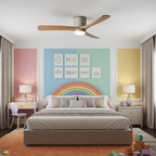 Modern Wooden Ceiling Fan with Remote Control and LED Light