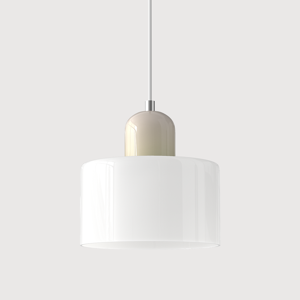Bauhaus Glass Pendant Light with E27 Socket and Adjustable Cord