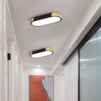 Modern Linear Metal Flush Mount Ceiling Light With Dimmable Remote in Black — Harbor Light Co.