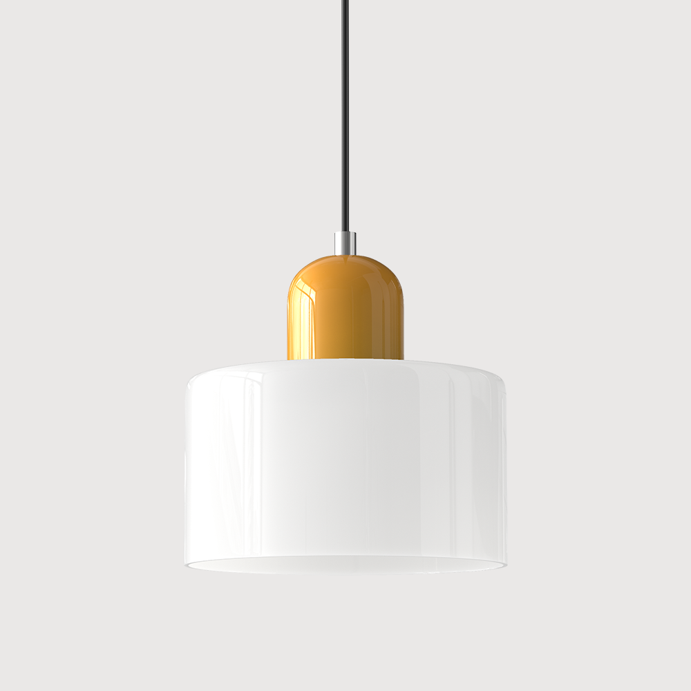 Bauhaus Glass Pendant Light with E27 Socket and Adjustable Cord
