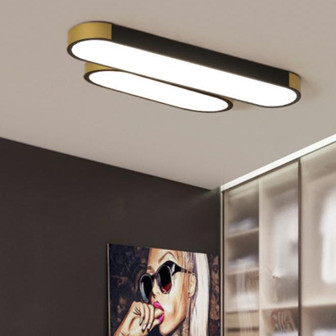 Modern Linear Metal Flush Mount Ceiling Light With Dimmable Remote — Harbor Light Co.