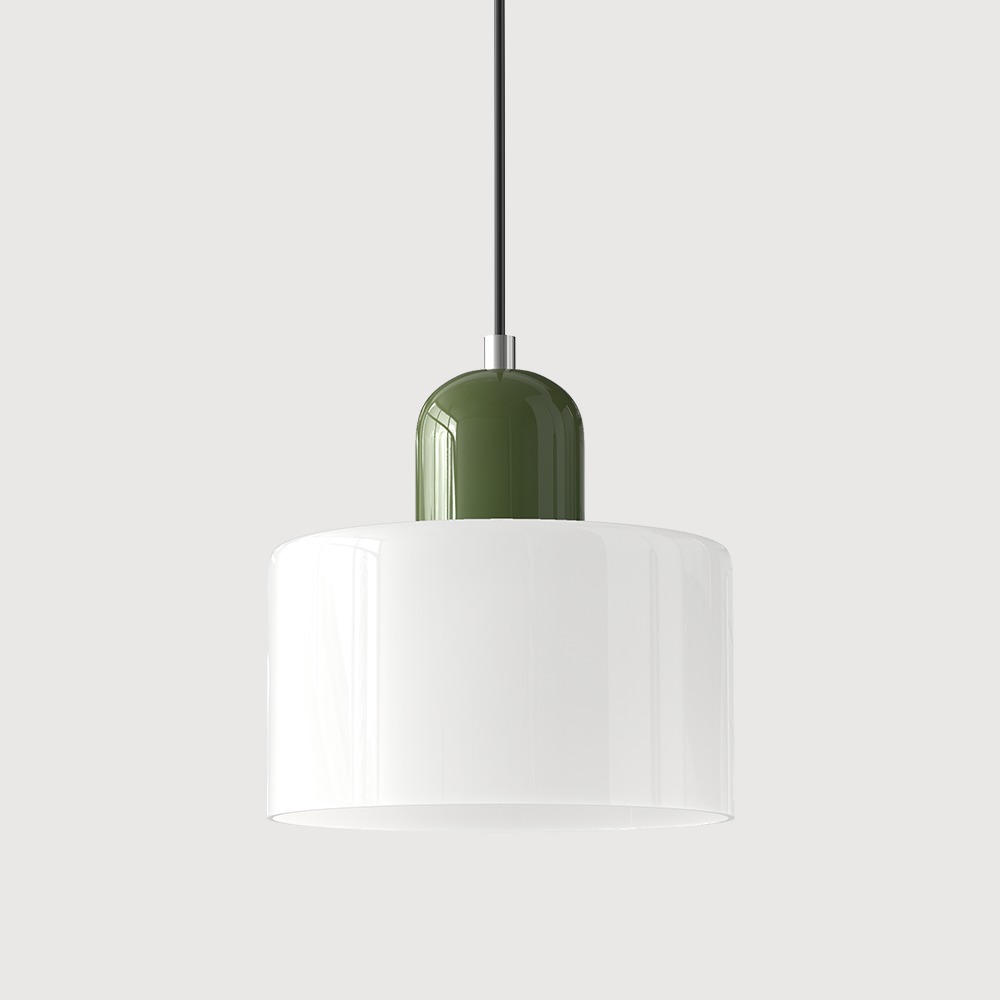 Bauhaus Glass Pendant Light with E27 Socket and Adjustable Cord