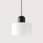 Bauhaus Glass Pendant Light with E27 Socket and Adjustable Cord