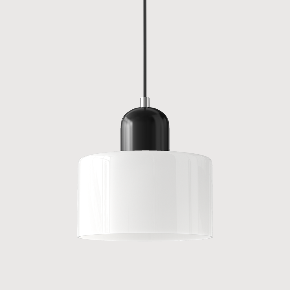 Bauhaus Glass Pendant Light with E27 Socket and Adjustable Cord