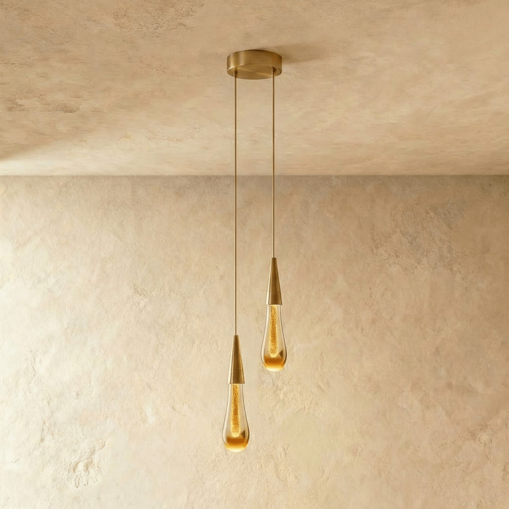 Modern Crystal Pendant Light With Adjustable LED Glow in 2 Pcs — Harbor Light Co.
