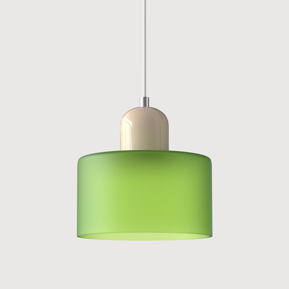 Bauhaus Glass Pendant Light with E27 Socket and Adjustable Cord