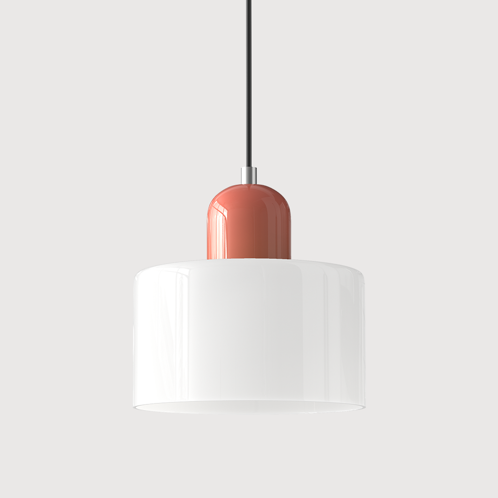 Bauhaus Glass Pendant Light with E27 Socket and Adjustable Cord