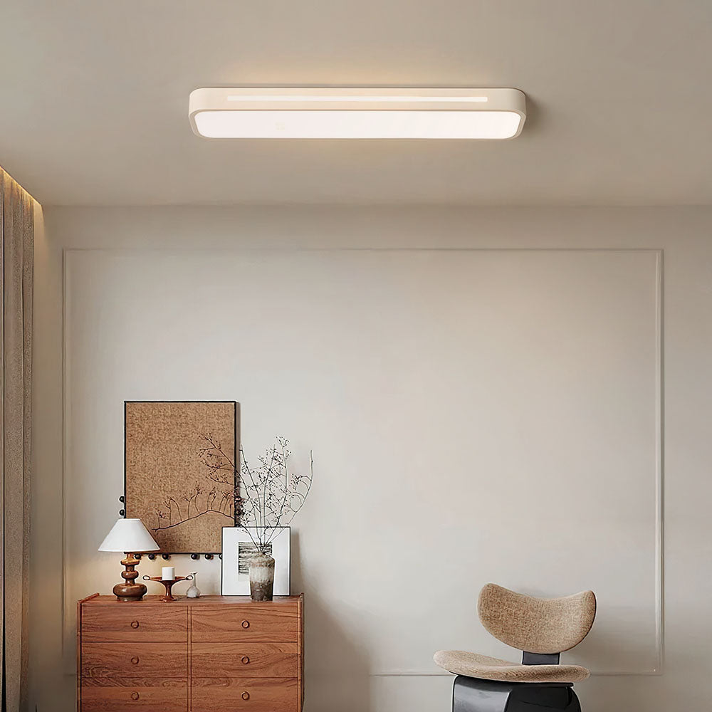 Modern Long Rectangle Flush Mount Ceiling Light with LED