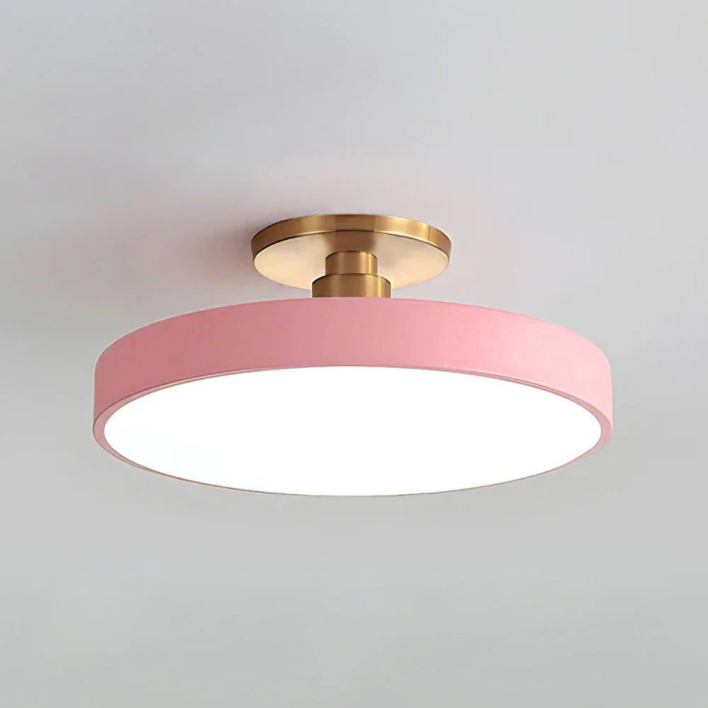 Modern Circular Semi Flush Mount LED Ceiling Light