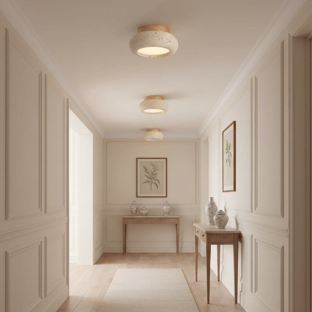 Modern Travertine Flush Mount Ceiling Light — Harbor Light Co.