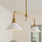Modern Brass Pendant Light With Ceramic Shades for Dining Room — Harbor Light Co.