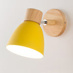 Modern Wooden Cone Shade Wall Sconce with Pull Chain