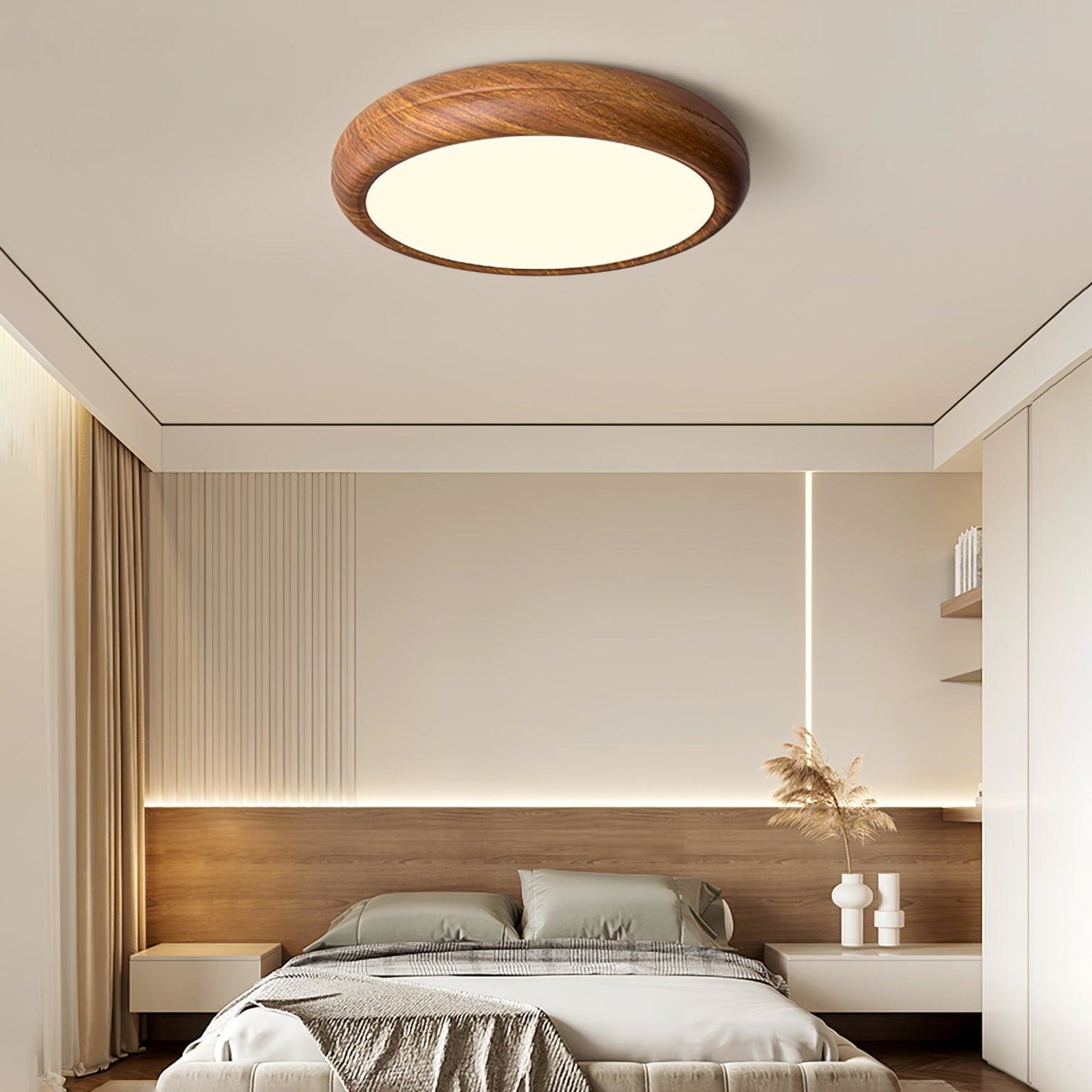 Modern Wood Flush Mount Ceiling Light for Living Room — Harbor Light Co.