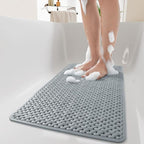 Non-Slip Bathtub Mat with Suction Cups Quick Drying Rubber Bath Mat with Drainage Holes for Tub and Shower