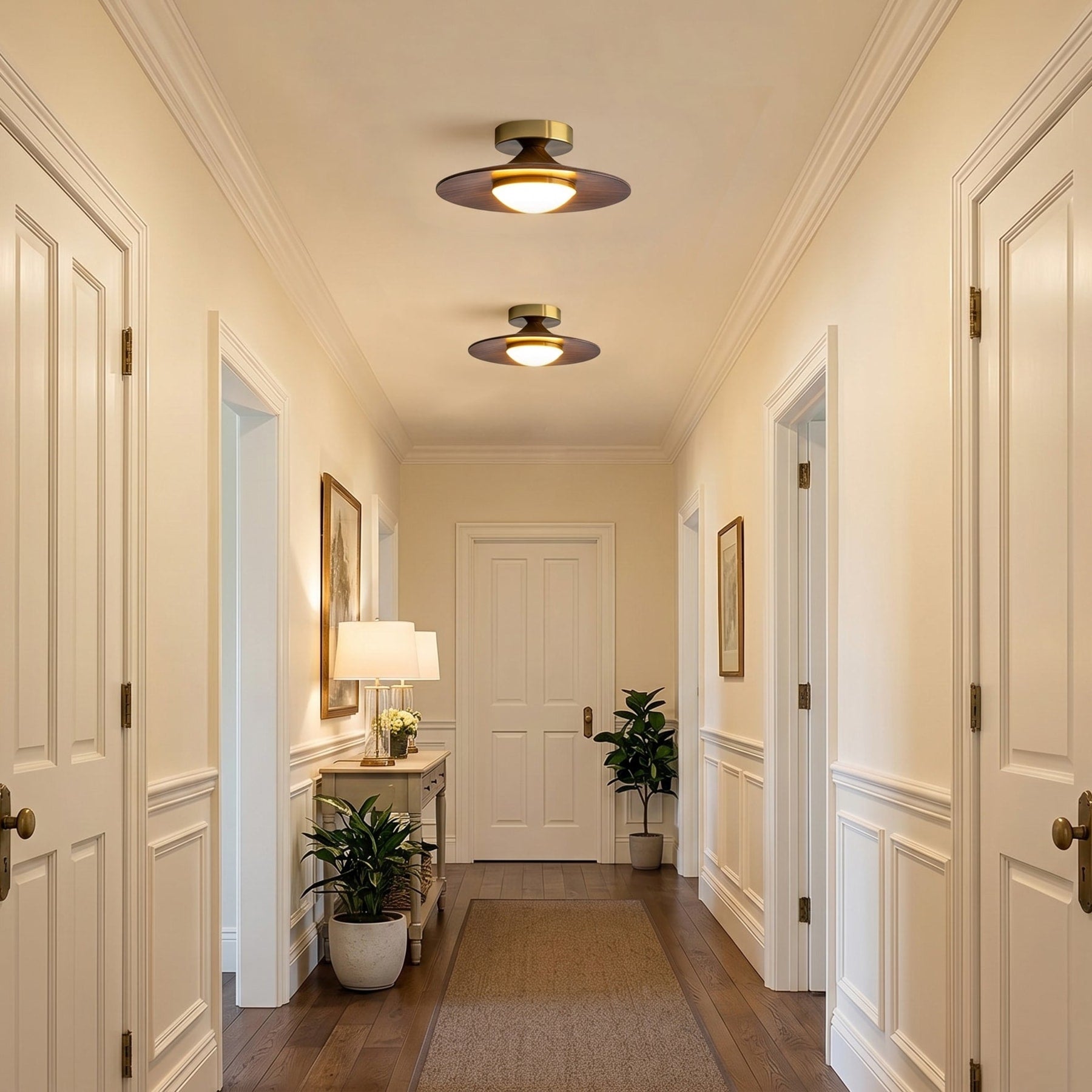 Modern Wood Semi-Flush Mount Ceiling Light for Living Room — Harbor Light Co.