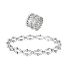 Foldable Zirconia Ring to Bracelet Convertible Jewelry with Expandable Band