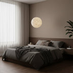 White Moon Pendant Light with FRP Fiber Shade and E26/E27 Socket