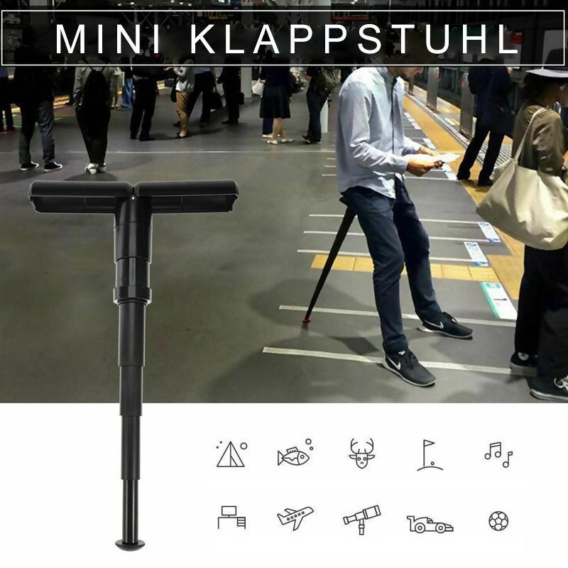 Portable Telescopic Seat Stick Mini Folding Stool Lightweight Collapsible Pocket Chair for Queues Hiking Concerts and Camping