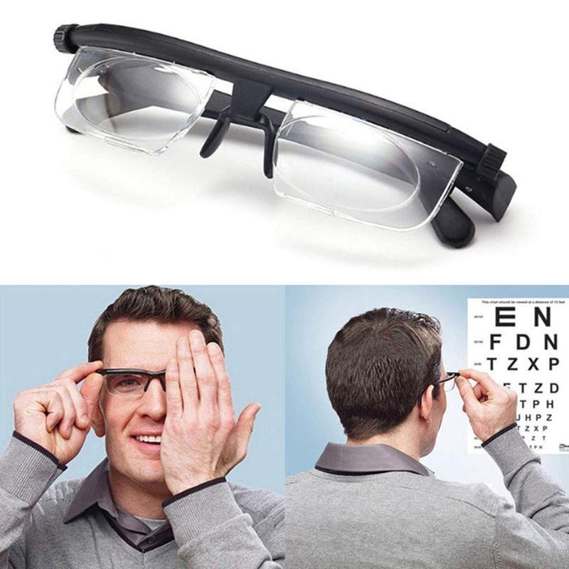 Adjustable Focus Reading Glasses Unisex Variable Dial Lenses Lightweight Frame for Reading and Screen Work