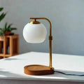 Modern Wood and Glass Table Lamp for Living Room and Bedroom in White — Harbor Light Co.