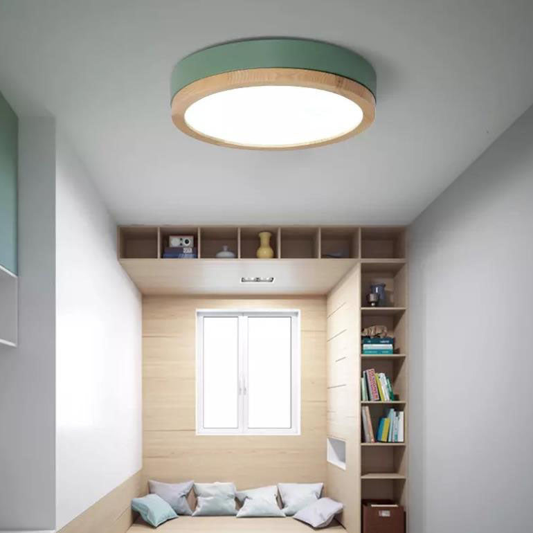 Scandinavian Wood Flush Mount Ceiling Light for Living Room — Harbor Light Co.