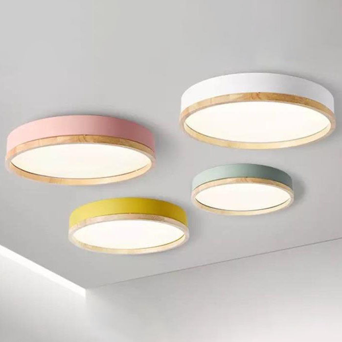 Scandinavian Wood Flush Mount Ceiling Light for Living Room — Harbor Light Co.