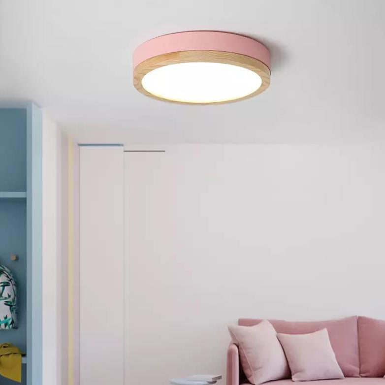 Scandinavian Wood Flush Mount Ceiling Light for Living Room — Harbor Light Co.