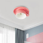 Modern Ceramic Flush Mount Ceiling Light With Gloss Finish in Pink — Harbor Light Co.
