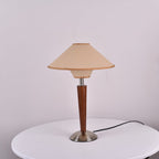 Retro Wood Table Lamp With Fabric Shade for Living Room — Harbor Light Co.