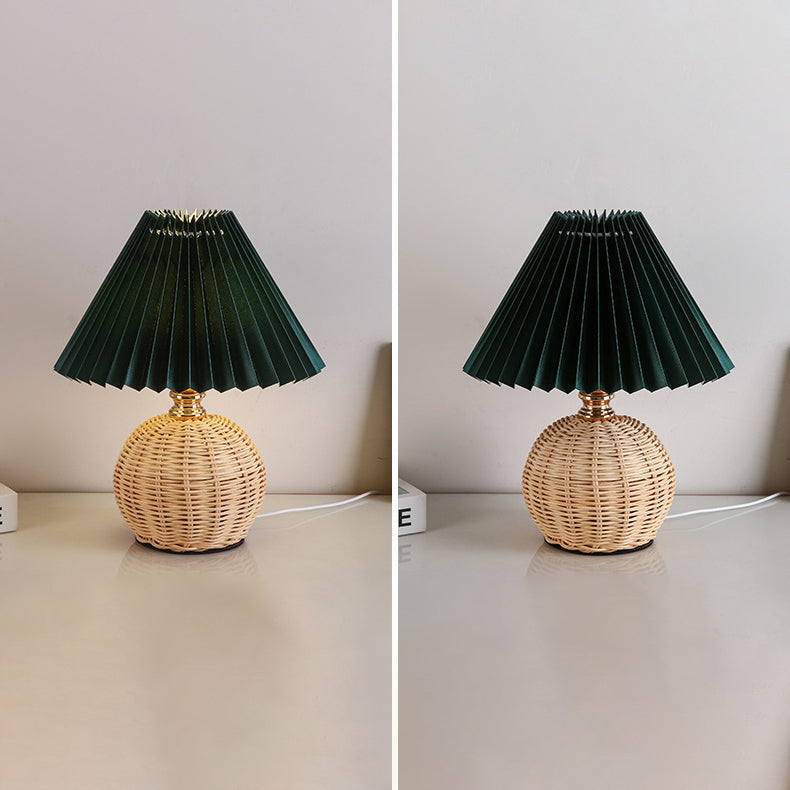 Bohemian Rattan Table Lamp With Tri-Color Dimmable Light — Harbor Light Co.