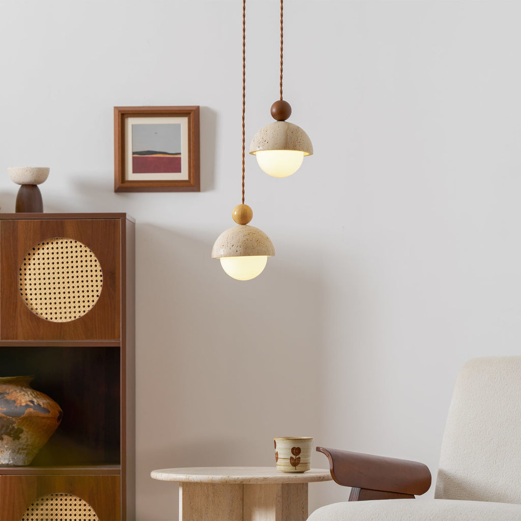 Modern Travertine Stone Pendant Light for Dining Room — Harbor Light Co.