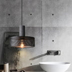 Industrial Wrought Iron Concrete Pendant Light With Warm LED Glow — Harbor Light Co.